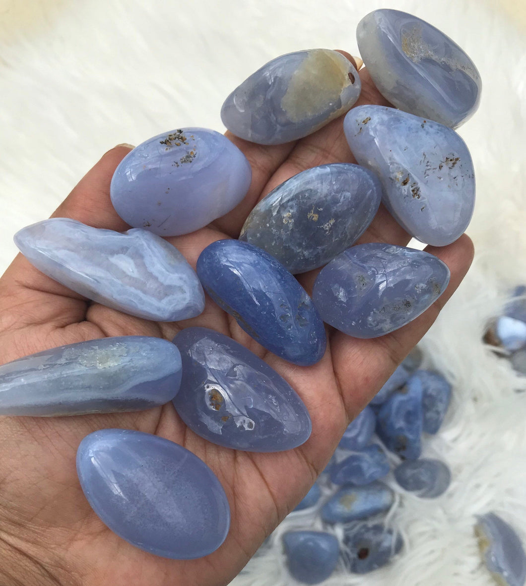 One large Beautiful Blue Lace Agate Tumble