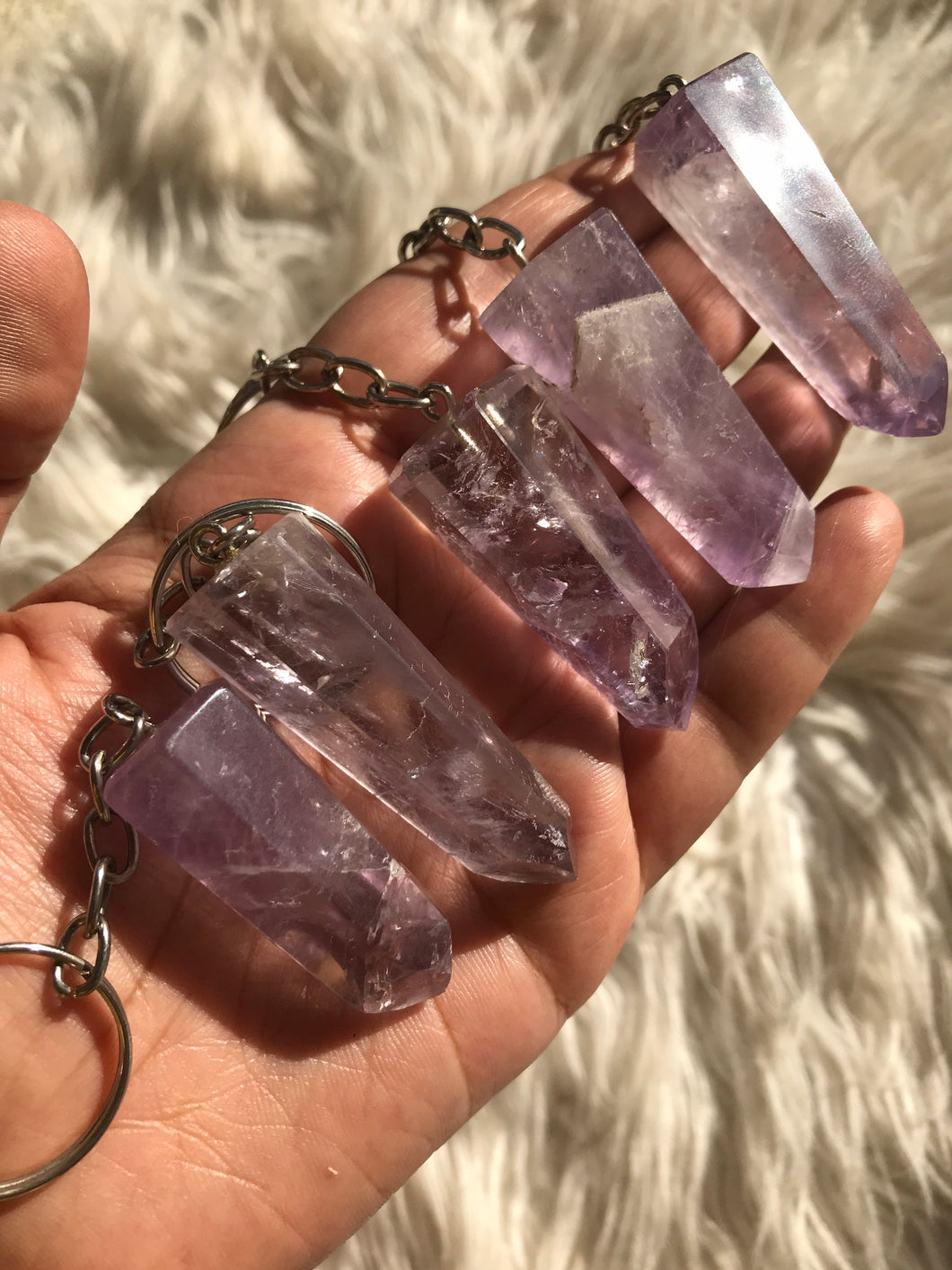 One Amethyst Point keychain
