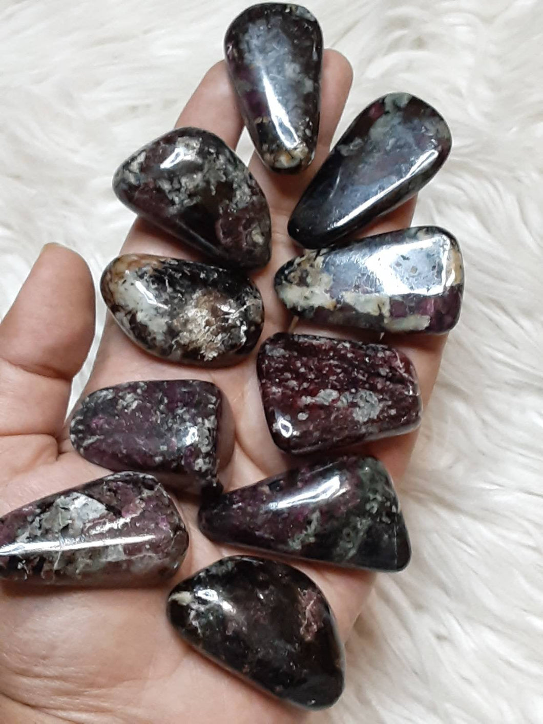 One Rare Extra Large Eudialyte Tumble lot 2