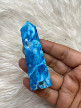 Blue Aura Agate With Druzies Points