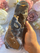 XL Mosaic Quartz Chalcedony Point