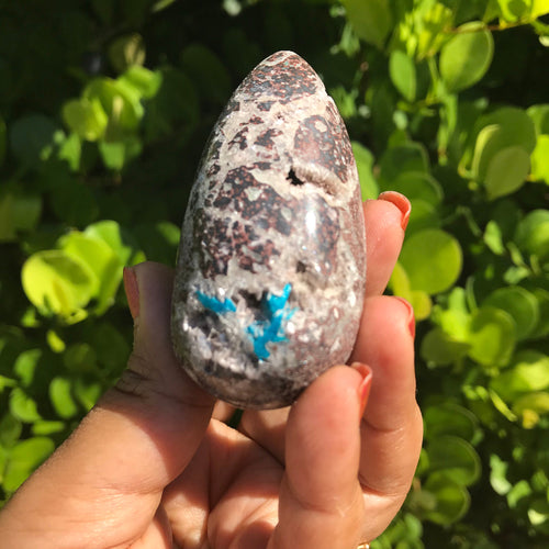 One Large Cavansite Druzy Egg 2