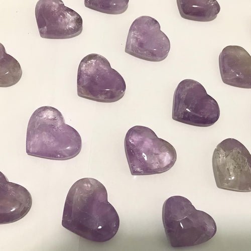 Two Gemmy Amethyst Hearts