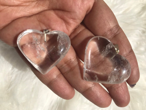 One Clear quartz heart pendant