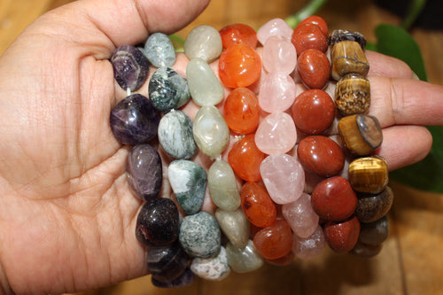 One Natural tumble Stone Bracelet