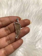 Raw Amethyst Druzy Shark Tooth Crystal Pendant In Sterling Silver-you choose