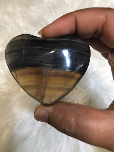 Yellow Fluorite Heart -2