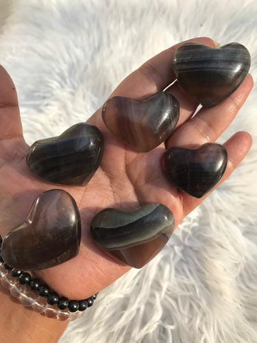 One (1) Yellow Fluorite Hearts