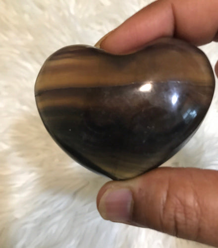 Yellow Fluorite Heart -3