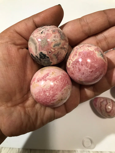 Rare Rhodochrosite 37mm Sphere -4