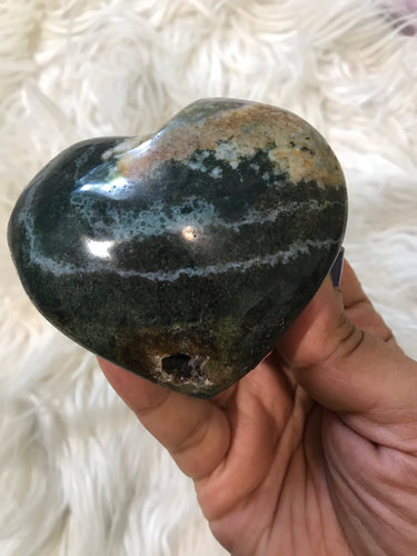 Large Ocean Jasper Heart 9