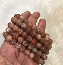 One 8mm Sunstone beaded gemstone Bracelet