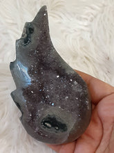 Lavender large Amethyst Druzy Angel Wing or flame 1