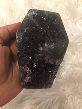 XL Amethyst druzy Coffin 19 Halloween shapes