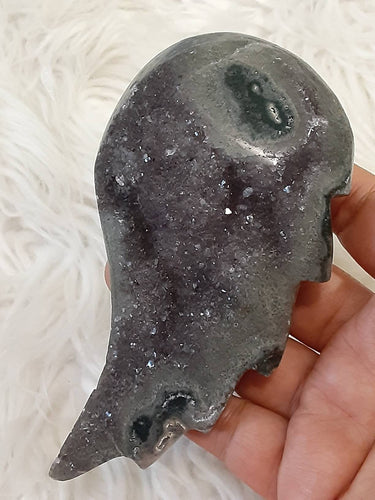 Lavender large Amethyst Druzy Angel Wing or flame 1