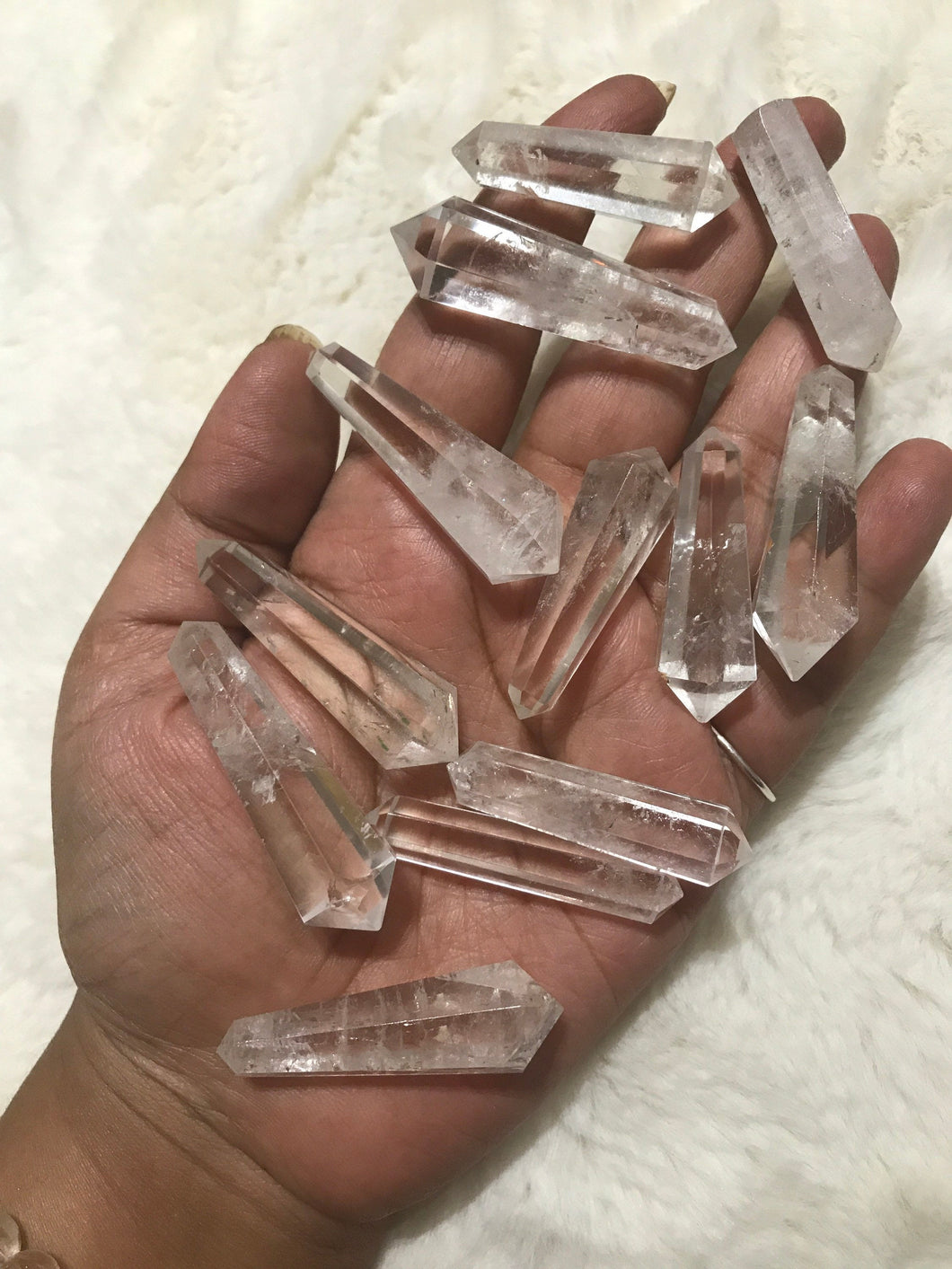 One Clear quartZ Double Terminated Point around 2 inches