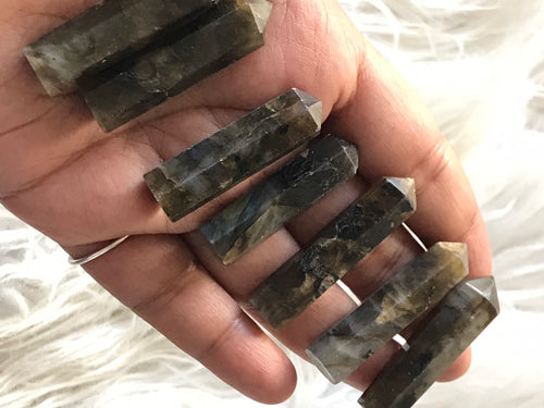One labradorite Point around 2 inches