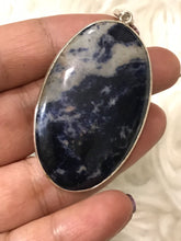 Large Sodalite Pendant In Sterling Silver 2