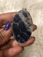 Large Sodalite Pendant In Sterling Silver 2