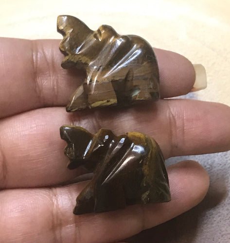 One Tiger Eye Elephant Handmade