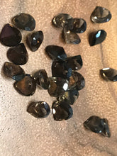 Three 6mm Gemmy Smoky Quartz faceted hearts