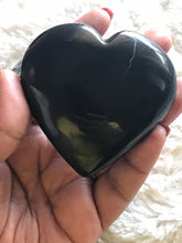 One Large Black Chalcedony Heart