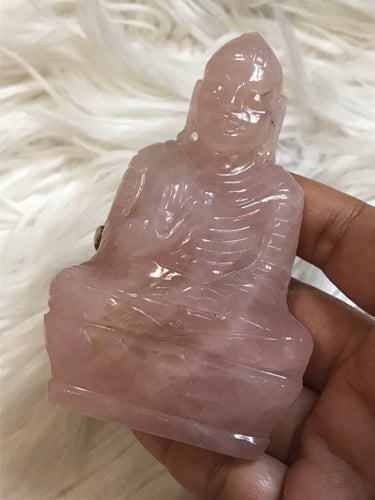 Rose quartz Buddha 3.8 inch Statue 4