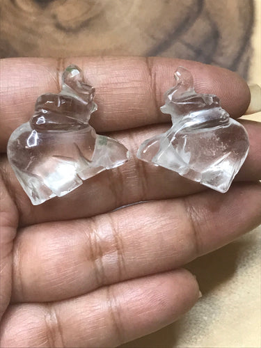 Clear Quartz Elephant Handmade