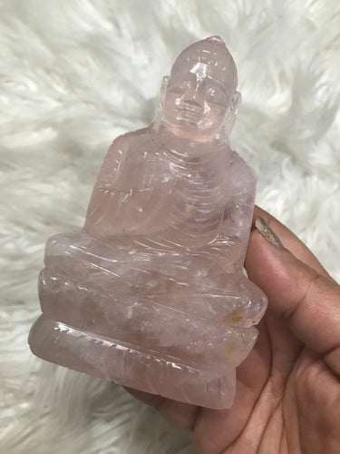 Rosequartz Buddha 4.5 inch Statue 6
