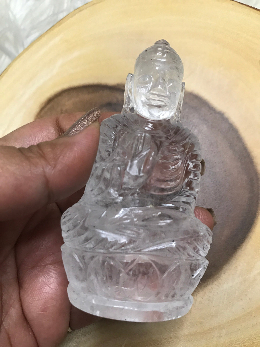 Quartz  Buddha 3.68 inch Statue 1