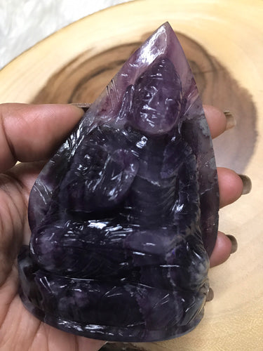 Purple Fluorite Buddha 4.13 inch Statue 3