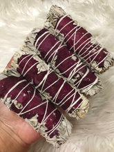 Two Gorgeous 4” Red Rose Sage Smudge Stick