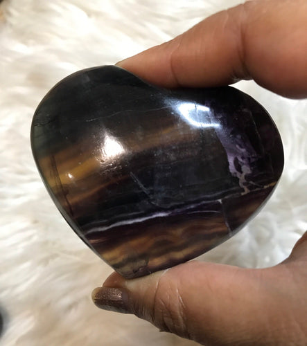 Purple Fluorite Heart -4