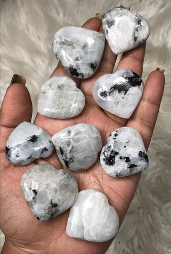 One Flashy Rainbow Moonstone heart 35mm