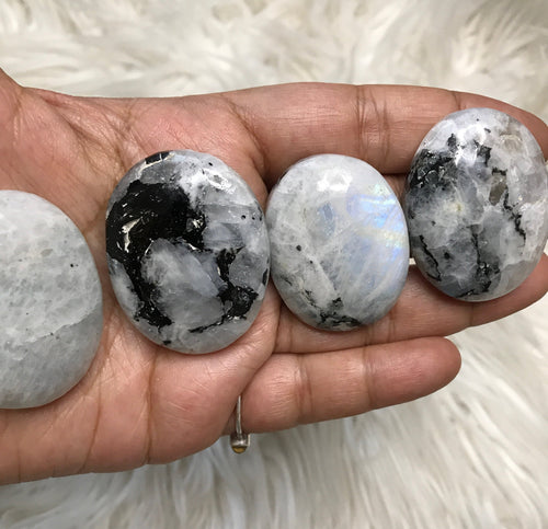 Flashy Rainbow Moonstone worry stone - New Stock