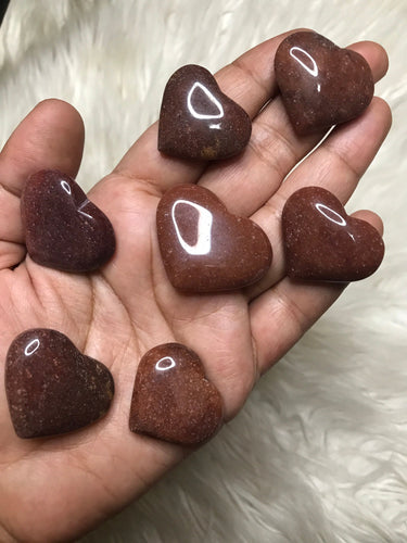 One Red Aventurine heart nearly 30mm