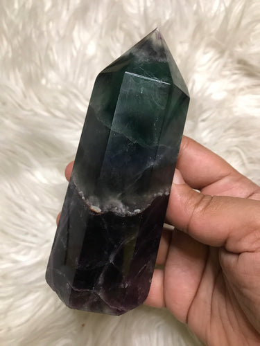 Large Green Blue fluorite Point -3