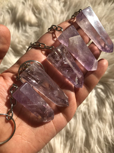 One Amethyst Point keychain