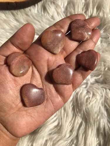 One Red Jasper Heart 25-27mm