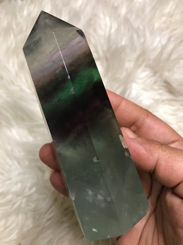 Large Green Blue fluorite Point -2