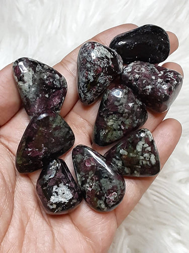 One Rare Extra Large Eudialyte Tumble lot 4