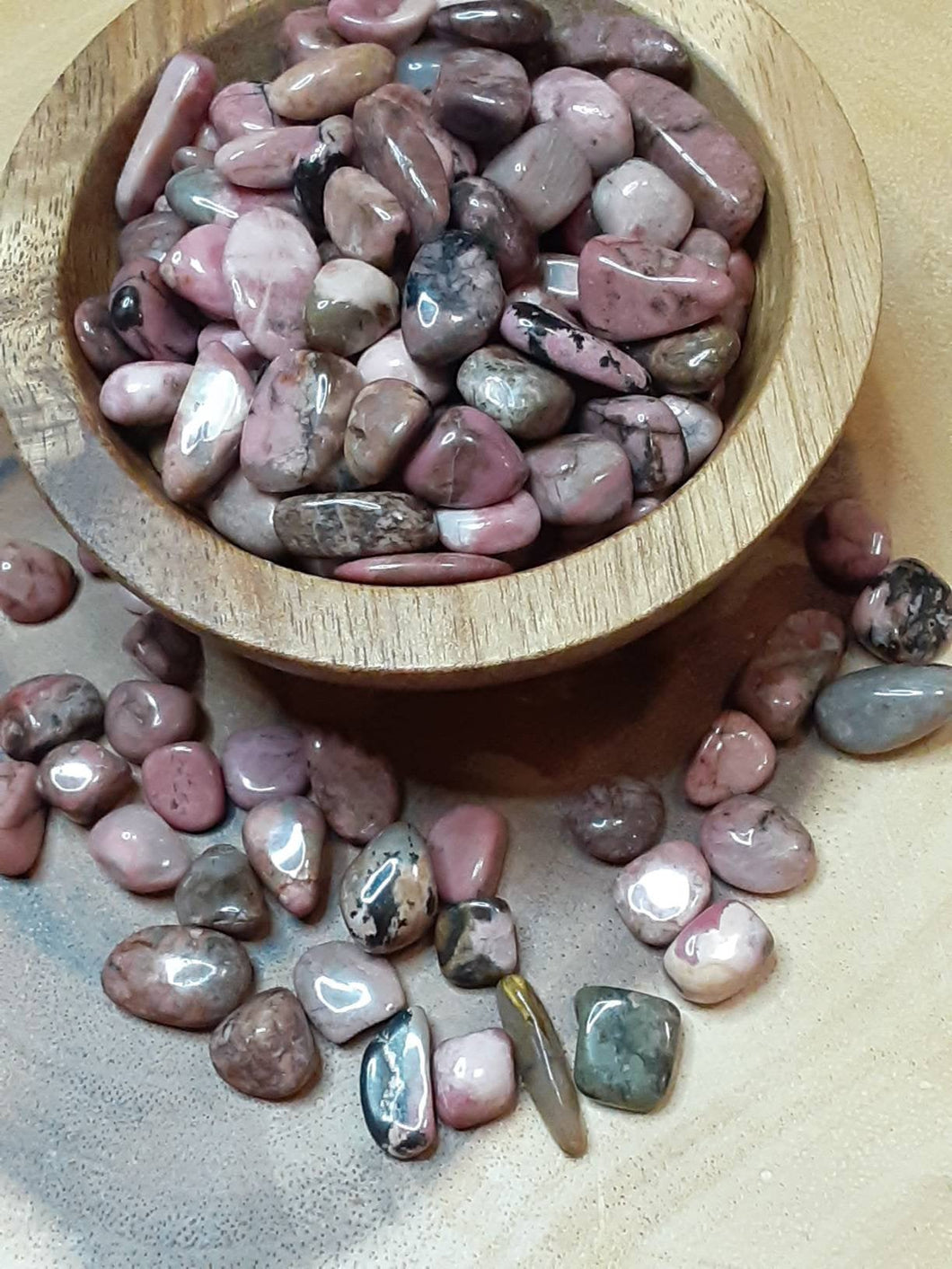 One Ounce Of Rhodonite Tumbled Chips