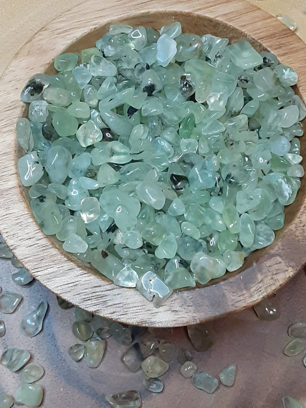Prehnite Tumbled Chips - One Ounce