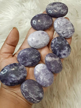 One lepidolite worry stone