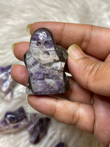 One Purple Chevron Amethyst Ghost around 1.3 inch Tall