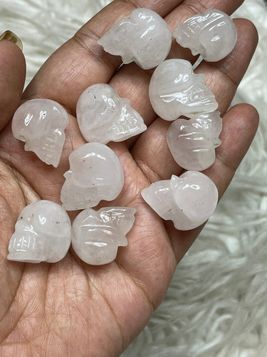 Mini Rose Quartz Skull - One
