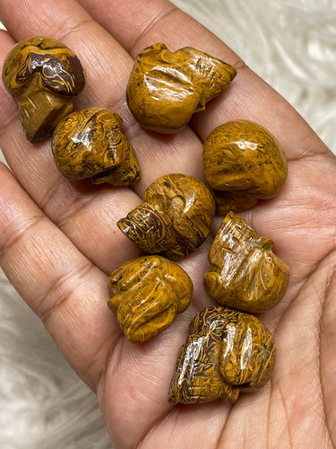 Mini Calligraphy Stone Skull - One