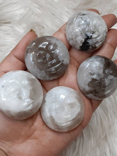 One  Rainbow Moonstone Moon 40 - 45mm
