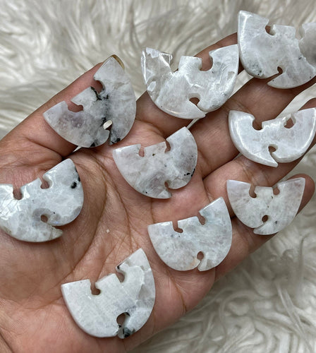 Rainbow Moonstone eagle with wings open cabs