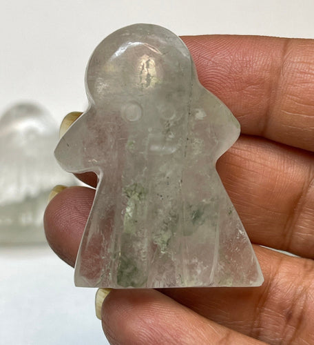 One Green Chlorite Quartz  ghost 1.3 inch Tall